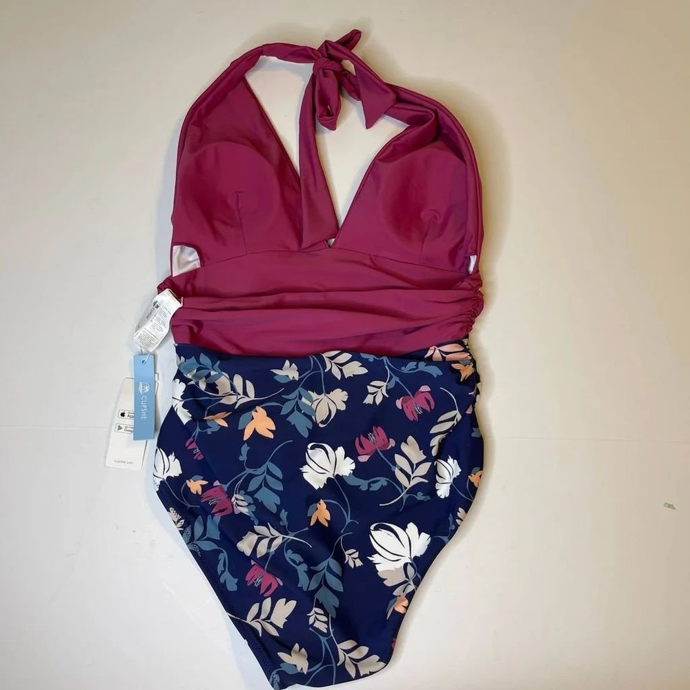 Cupshe Halter Patchwork Flower Print One-Piece Sw… - image 7